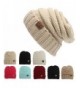 K-Elewon Trendy Warm Chunky Soft Stretch Cable Knit Beanie - Beige - CO1879SIMA4