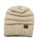 K Elewon Trendy Chunky Stretch SK082 Beige in Women's Skullies & Beanies