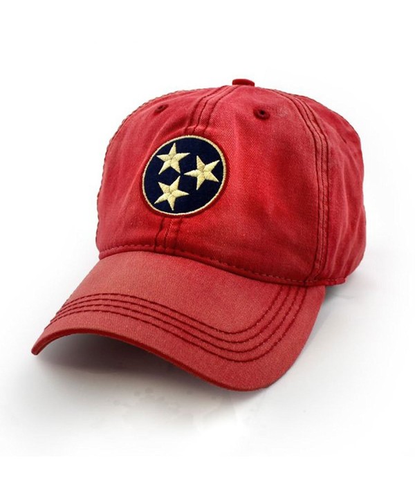 Tennessee Flag Tri-Star Hat- Vintage Red - C612N6D7RE9