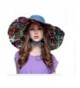 Women Bohemian Style Wide Brim Foldable Uv Protection Sun Cap - Blue - CK11WGWBJ61