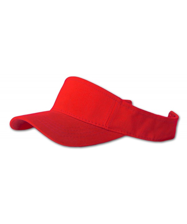 12 Lot (One Color) Visor Caps- Red - CL111Q32DN9