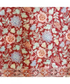 NOVICA Batik Shawl Floral Garden in Wraps & Pashminas