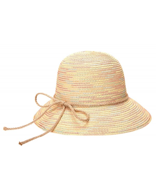 Dosoni Women Straw Sun Visor Floppy Fold Swimming Beach Bohemia Sun Hat for Travel Beach - Beige - CL17YKXLAU9