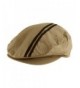 Morehats Men's Women's Unisex 100% Cotton Double Striped Newsboy Cap Gatsby Hat - Tan - CB11LLY6VVD