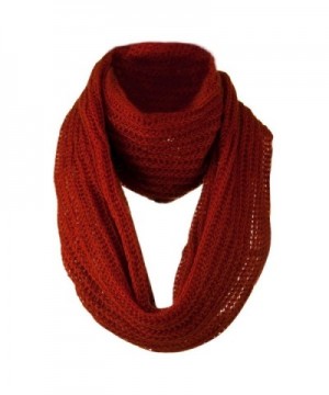 Knit Snood Solid Scarf Rust