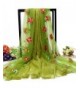 Women Useful Splice Long Embroidery Flowers Scarves Sunscreen Beach Towel Shawl - Olive - CR17AZKTHT4