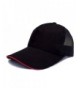 Unisex Men Women Baseball Cap Cotton Netted Trucker Mesh Blank Visor Adjustable Hat - Black With Red Edge - C6185EXIQMT