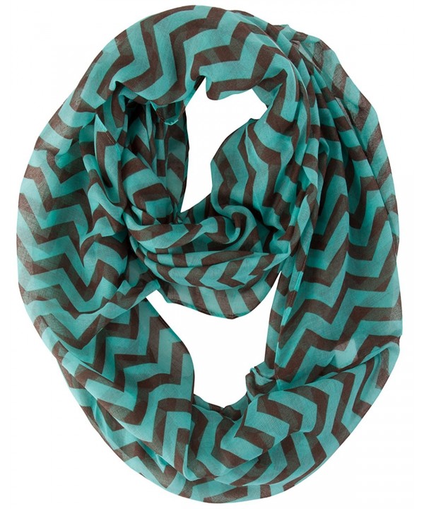 Chevron Infinity Loop Scarf - Mint/Brown - CS11IOH7FBZ