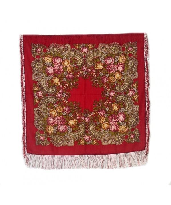 Medium Russian Woolen Shawl 77905 (silk fringe) - C0128T0OBL3