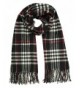 Vera Womens Plaid Scarf Cashmere Feel Made In Italy - Black - CH1883Y33ZS