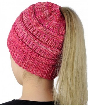 Muryobao Slouchy Crochet Ponytail Skully%EF%BC%88One in Women's Skullies & Beanies