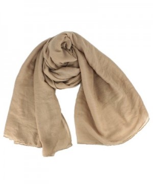 Women Soft Cotton Hemp Scarf Shawl Long Scarves Travel Sunscreen Pashmina - Khaki - C9185YAKDK3