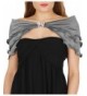 BlackButterfly Satin Shawl Stole Wrap Bridesmaid Wedding Top (Silver- US 14 - 16) - CZ12O2VCADF