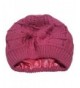 Always Eleven Satin Lined Knit Beret Hat - Pink - CV12O0PJIK6