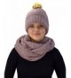 Peach Couture Thick Crochet Weave Beanie Hat Plush Infinity Loop Scarf 2 Pack - Dust Pink 90 - CR18847EN7K