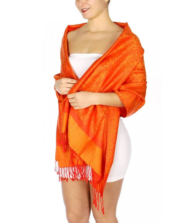 SERENITA Jacquard Paisley Pashmina - Orange - CF11EW3TPNL