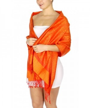 SERENITA Jacquard Paisley Pashmina - Orange - CF11EW3TPNL