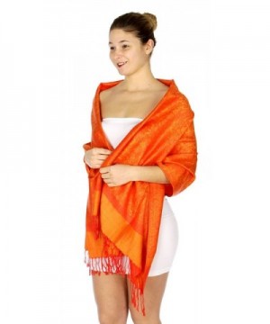 SERENITA Jacquard Paisley Pashmina Orange