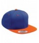 Yupoong Wool Blend Snapback Two-Tone Snap Back Hat Baseball Cap 6098MT (Royal / Orange) - CD119DKNAPB