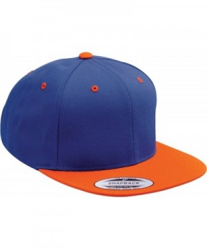 Yupoong Wool Blend Snapback Two-Tone Snap Back Hat Baseball Cap 6098MT (Royal / Orange) - CD119DKNAPB