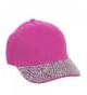 Crystal Case Studded Rhinestone Brim Adjustable Baseball Cap Hat - Pink - C711M5IHYG5