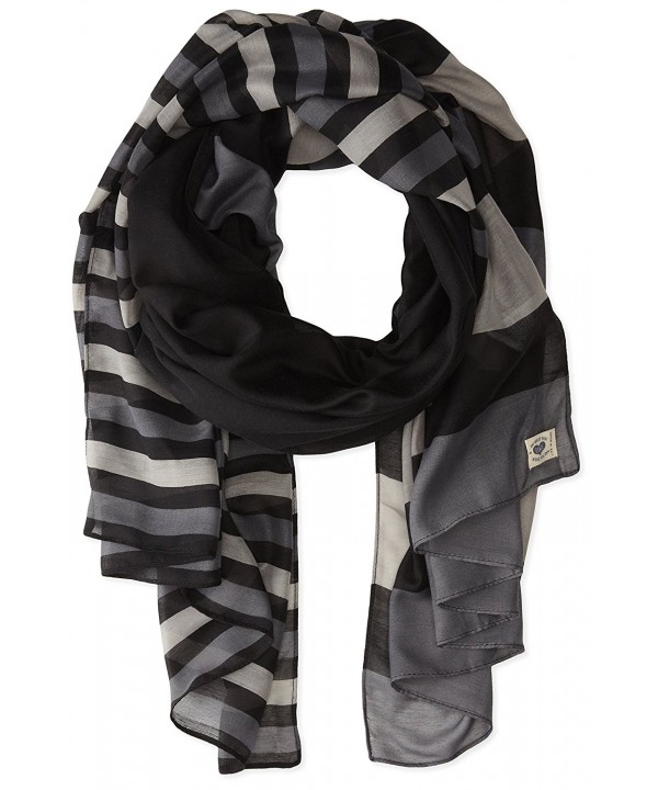 Life is good Women's Summer Stripes Scarf - "		 	 Night Black	 	" - C011MXHQKKT