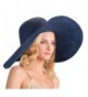 DAFUNNA Women's Ridge Wide Floppy Brim Sun Hat Beachwear Striped Straw Hat Foldable and Packable - Blue - CI189W8GDCN