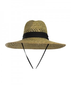 Vented Straw Lifeguard 4 5 inch Wide Strap in Men's Sun Hats