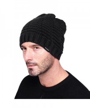 VBIGER Beanie Hat Knit Hat Winter Skull Wool Hat Windproof For Men & Women - Black - CP129L0E2OL