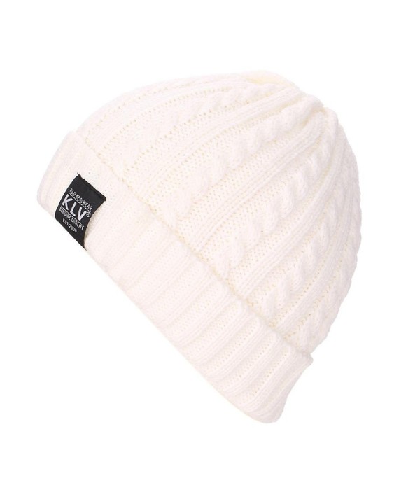 Perman Baggy Warm Crochet Winter Wool Knit Ski Beanie Skull Slouchy Caps Hat - White - C712MYT0BN3