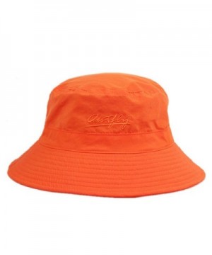 Home Prefer Unisex Mens Womens Daily Summer Hat Plain Sun Protection Bucket Hat - Orange - CD12CSI0H9H