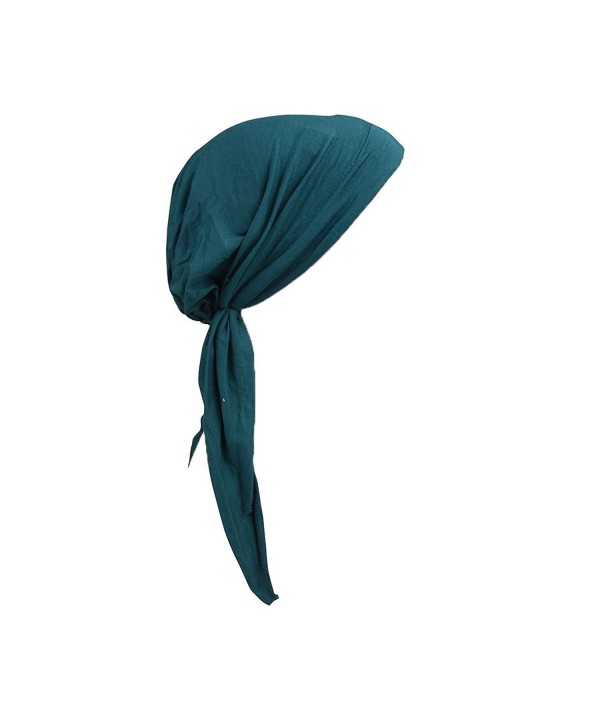 Landana Headscarves Womens Pre Tied Bandana Chemo Cap Soft Cancer Scarf Hair Cover - Dark turquoise - CW182M7WUZ7