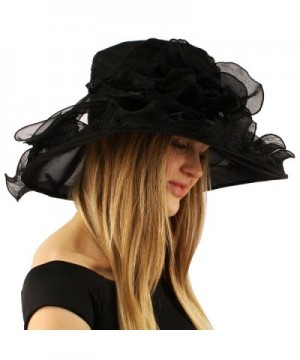 Elegant Kentucky Organza Pleated Hat in Women's Sun Hats