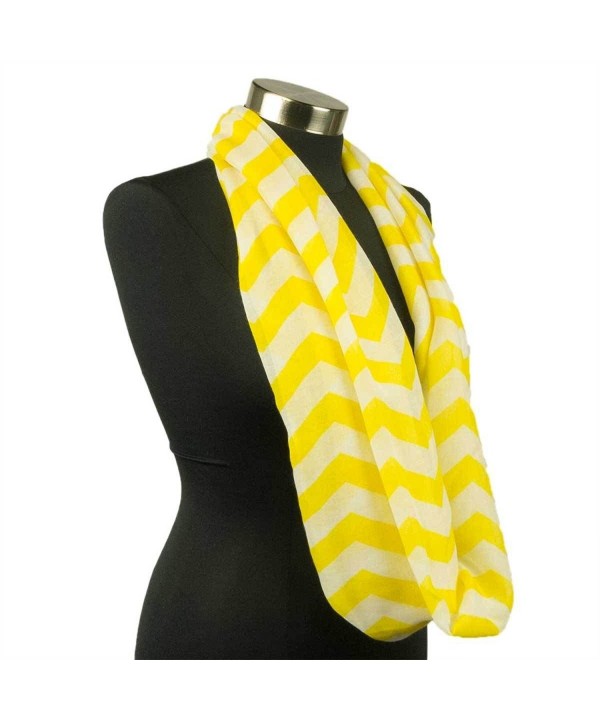 Adorox Pattern Print Fashion Chevron Sheer Infinity Circle Neck Scarf Warm Winter Light Weight - Yellow - C411QLV1A7Z
