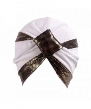 Qingfan Women Velvet Cancer Chemo Pre Tied Knitted Hat Beanie Scarf Turban Headband Elegant Wrap Cap - White - CD185W4QT9O