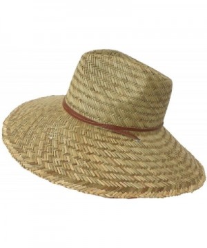 Super Wide Brim Lifeguard Hat Lindu Straw Beach Sun Summer Surf Safari Gardener - CF11XEMCN53