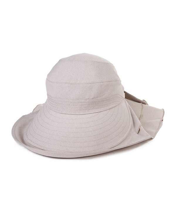 Siggi Ladies Wide Brim Visor Caps Packable Linen Summer SPF50 Vent Free Size - 16031_beige - CF12GGQFARF