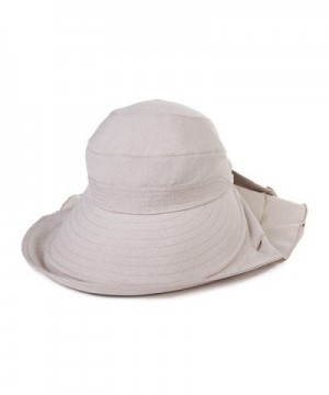 Siggi Ladies Wide Brim Visor Caps Packable Linen Summer SPF50 Vent Free Size - 16031_beige - CF12GGQFARF