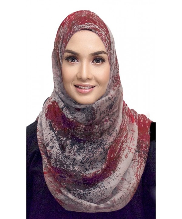 Hana's Womens Maxi Print Dot Hijab Scarf Shawl One Size - Mist - CF12O7UVS92