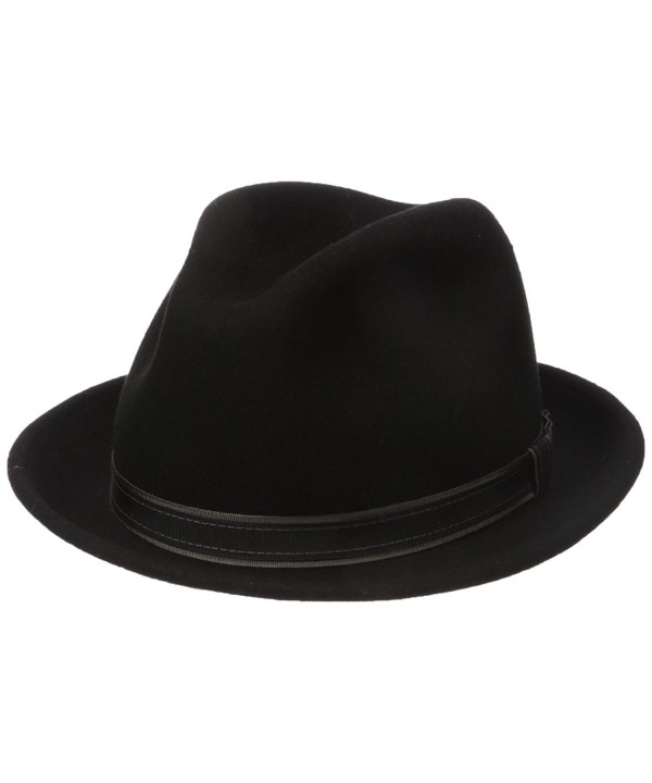 Country Gentleman Men's Clooney Fedora Hat With Contrast Band - Black - C5114ZZZSJV