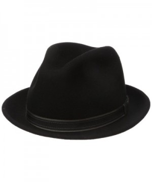 Country Gentleman Men's Clooney Fedora Hat With Contrast Band - Black - C5114ZZZSJV