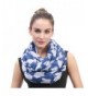 Lina & Lily Rabbit Bunny Print Infinity Loop Women's Scarf Lightweight - Blue - CZ185OAOWAK