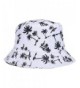 Voberry Fashionable Unisex Men Womens Summer Satin Lined Printed Cotton Flat Bucket Hat - White - CC12F5ZUV0F