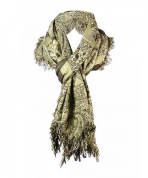 Collection Eighteen Women's Floral Paisley Fringe Scarf - Gold - CZ126MGRAAN