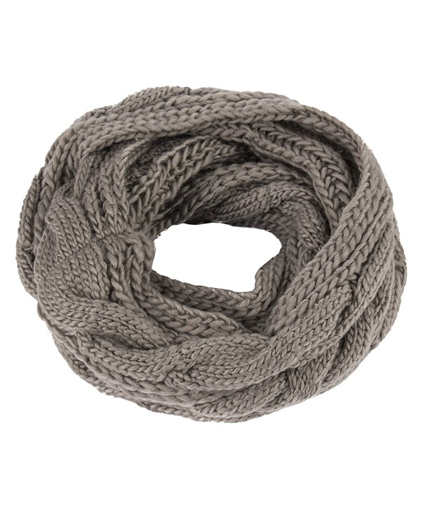 Kaisifei Women Warmer Unisex Soft Knit Cowl Infinity Scarf Shawl Wrap - Dark Gray - CD12MYDQC3R