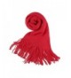 Allegra K Unisex Rectangle Shape Winter Warm Long Knitted Scarf - Red-2 - CG1875CQU48