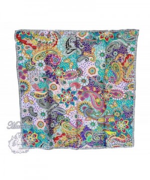 Marcini 100% Luxurious Charmeuse Silk Square Scarf Shawl - Multicoloured - C211CRNJRVD