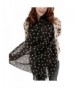 Tuscom Girl Long Soft Silk Chiffon Scarf Wrap Polka Dot Shawl Scarve - Black - CI12NTJ74BM