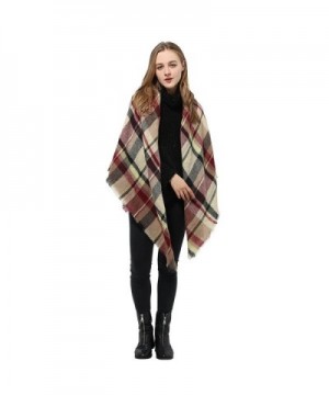 Tartan Blanket Scarf Wrap Shawl Checked Pashmina Winter Scarf for Women - Kahki Mix - CA186A8N204