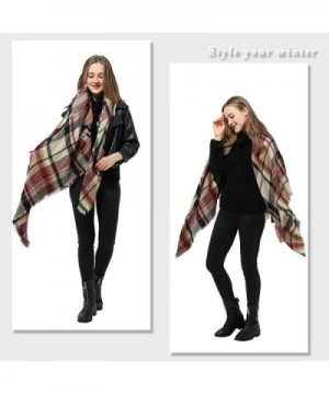 Tartan Blanket Checked Pashmina Winter in Wraps & Pashminas